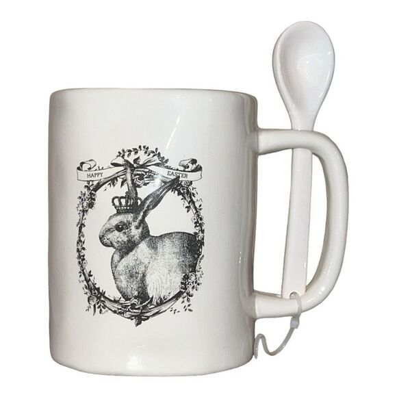Arlington Designs "Happy Easter" Easter Bunny Coffee/Tea Mug W/Spoon - Picture 2 of 3